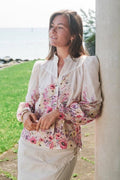 Calloma Flower Print Blouse | Ivory