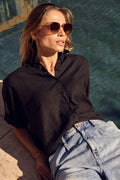 Aven Ss Linen Shirt | Black