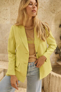Windy Twill Pinstripe Blazer | Yellow Plum