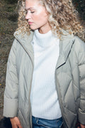 Thyra Highneck Knit |  Light Grey Melange