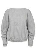 Dengi Open Back Sweat 37046 | Grey Melange
