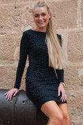 Alma Ls Turn Dress | Black Simili