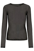 Mesh Ls Sparkle Tshirt | Black Gold Dot