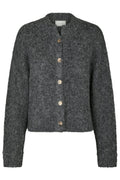 Taura Fluffy Knit Cardigan | Antracit