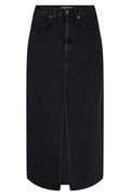 Vika Slit Denim Skirt | Black