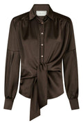 Naja Satin Shirt | Dark Brown