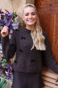 Fro Bow Pullover | Brown Black Bow