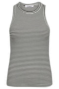 Saracc Stripe Rib Top | White black