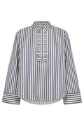 Samson Stripe Frill Shirt 35879 | Navy