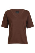 Ulla Ss Vneck Tshirt | Dark Brown