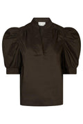 Roella Poplin Blouse | Chocolate Brown