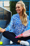 Mag Ls Vneck Shirt | Cobolt Zebra