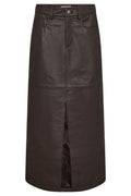 Phoebe Leather Slit Skirt 34074 | Mocca