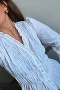 Ora Poplin Blouse | White