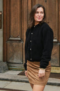 Limo Fluffy Knit Cardigan | Black
