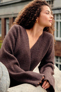 Marie Louise Knit Cardigan | Brown Melange