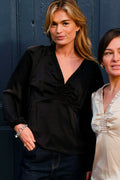 Istana Heavy Sateen Blouse | Black