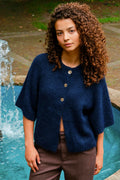 Benuta Fluffy Knit Cardigan | Navy