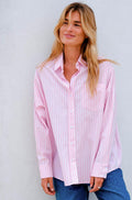 Dalma Soft Stripe Stone Shirt | Pink