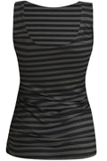 Alma Turn Top | Dark Grey Black Stripe