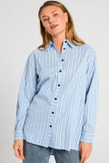 Stripy Shirt 205254 | Chambray Blue Navy Blazer