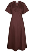 Illana Poplin Dress | Burgundy