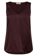 Astrid V-Neck Silk Tank Top |  Fudge