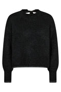 Coralie Bow Ls Rib Knit 32157 | Black