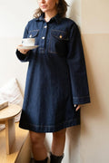Paras Denim Dress | Dark Blue