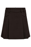 Luna Pocket Pleat Mini Skirt 34223 | Dark Brown