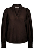 Shina V-Blouse 35922 | Dark Brown