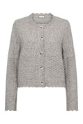 Pointelle Cardigan | Pale Grey