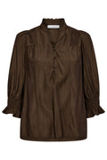 Aila Frill Ss V-Blouse 35866 | Mocca