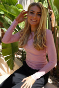 Natalia Ls Round Neck Blouse | Dusty Rose