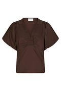 Irina Poplin Blouse | Dark Brown