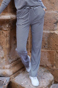 Liberté, Natalia Straight Pants - D. Brown Creme S Stripe | D Brown Creme S Stripe