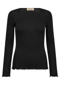 Elaine Seamless Silk O-Ls Tee  |  Black