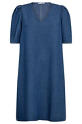Denim V-Dress 36552 | Denim Blue
