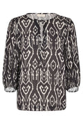 Tiri Blouse | Black Offwhite