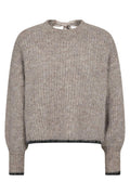 Coralie Bow Ls Rib Knit 32157 | Walnut