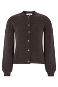 Allison O-Neck Cardigan Knit | Chocolate Plum Mel