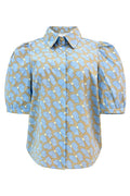 Flora Ss Blouse | Cute Bow Blue