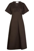 Illana Poplin Dress | Chocolate Brown