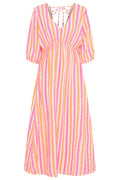 Andrea Dress | Stripe Fuxia Orange