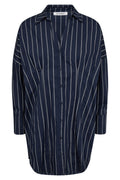 Sebi Stripe Pleat Shirt 35625 | Navy