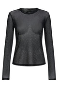 Mesh Ls Sparkle Tshirt | Black Diamond Dot