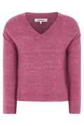 Srallison V-Neck Knit | Rose Wine Melange