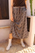 Alma Loose Skirt | Mocca Brown Lace
