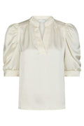Roella Heavy Sateen Blouse | Pearl