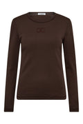 Granny Embroidery Ls Tee 33180 | Dark Brown